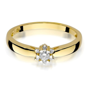 Pierścionek z Brylantami 0,15ct ze złota próby 585. W-0061