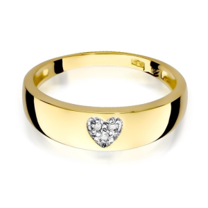Pierścionek z Brylantami 0,03ct z żółtego złota próby 585. W-0064
