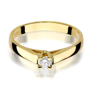 Pierścionek z Brylantami 0,10ct z żółtego złota próby 585. W-0070