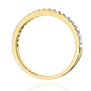 Wielokamieniowy Pierścionek obrączka z Diamentami 0,18ct - złoto próby 585. W-0531