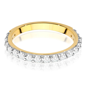 Pierścionek obrączka z Diamentami 0,34ct - złoto próby 585. W-0532