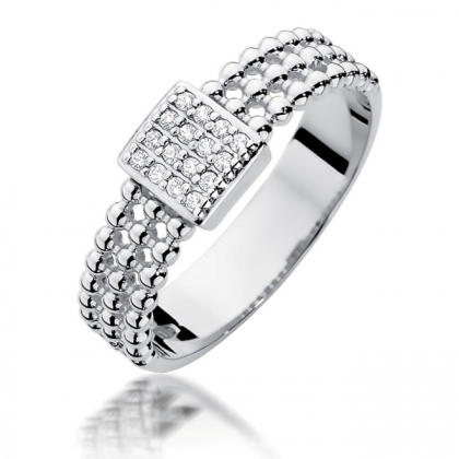 Pierścionek z Brylantami 0,08ct z białego złota próby 585. W-353B