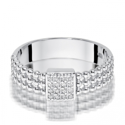 Pierścionek z Brylantami 0,08ct z białego złota próby 585. W-353B
