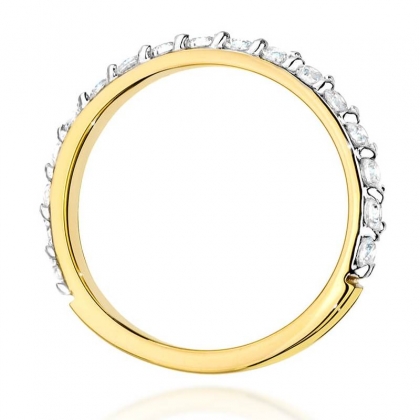 Pierścionek obrączka z Diamentami 0,34ct - złoto próby 585. W-0532