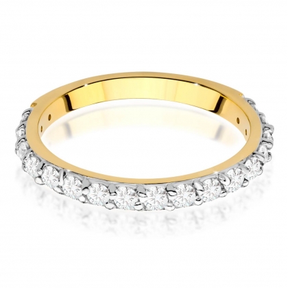 Pierścionek obrączka z Diamentami 0,34ct - złoto próby 585. W-0532