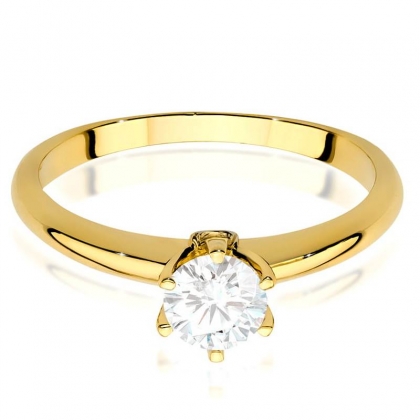 Biały Szafir 0,60ct i brylanty - pierścionek ze złota żółtego/białego próby 585