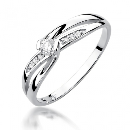 Złoty pierścionek z Brylantami 0,13ct - złoto próby 585. W-415