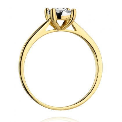 Zaręczynowy pierścionek z Brylantem 0,20ct z żółtego/białego złota pr.585