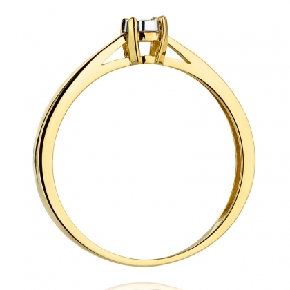Zaręczynowy pierścionek z Brylantem 0,02ct z żółtego/białego złota pr.585