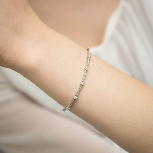 Bransoletka z białego złota wysadzana diamentami 1,11ct próby 585