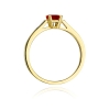 Rubin 0,80ct i Brylanty - złoty zaręczynowy pierścionek próby 585