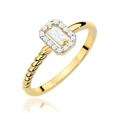 Pierścionek z Brylantami 0,17ct ze złota próby 585. W-0707