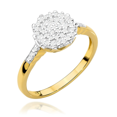 Pierścionek z Brylantami 0,23ct ze złota próby 585. W-0565