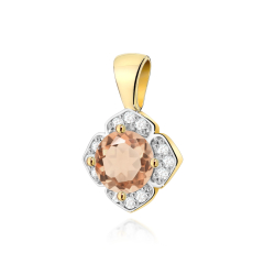 Zawieszka z Morganitem 0,40ct i Brylantami 0,06ct - złoto próby 585. Z-0571MO