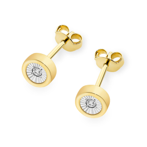 Kolczyki z brylantami 0,16ct ze złota próby 585