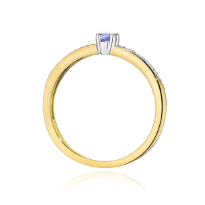 Pierścionek z Tanzanitem 0,15ct złoto pr.585. W-0288TA