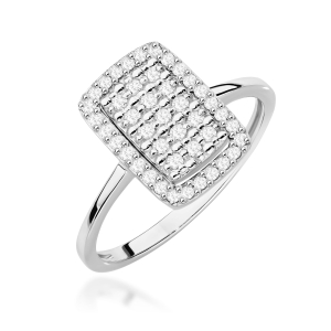Pierścionek z Brylantami 0,27ct z żółtego złota próby 585. W-0573