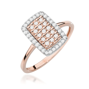 Pierścionek z Brylantami 0,27ct z żółtego złota próby 585. W-0573