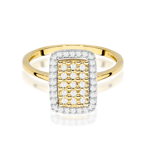 Pierścionek z Brylantami 0,27ct z żółtego złota próby 585. W-0573