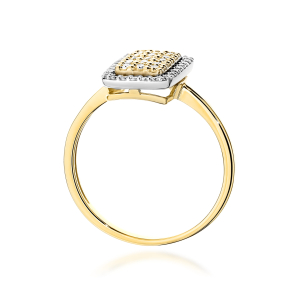 Pierścionek z Brylantami 0,27ct z żółtego złota próby 585. W-0573