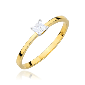 Pierścionek z Brylantem 0,15ct ze złota próby 585. W-0586