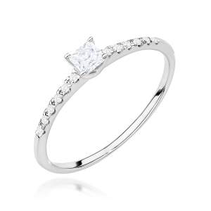 Pierścionek z Brylantami 0,21ct z białego złota próby 585. W-0588B