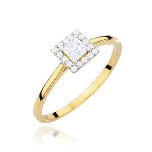Pierścionek z Brylantami 0,23ct ze złota próba 585. W-0590
