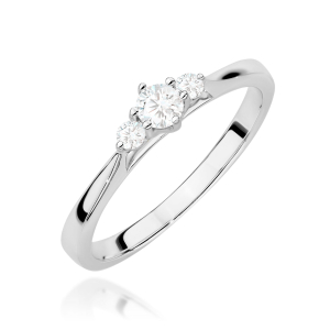 Pierścionek z Brylantami 0,19ct z żółtego złota próby 585. W-0608