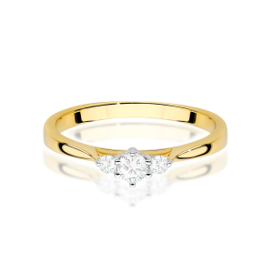Pierścionek z Brylantami 0,19ct z żółtego złota próby 585. W-0608