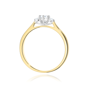 Pierścionek z Brylantami 0,19ct z żółtego złota próby 585. W-0608