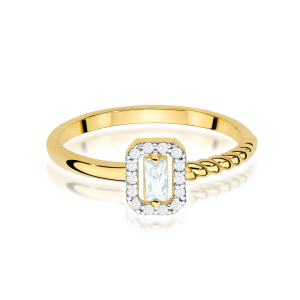Pierścionek z Brylantami 0,17ct ze złota próby 585. W-0707