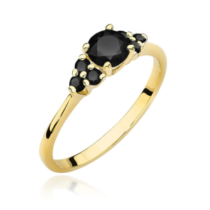 Pierścionek z Czarnymi Brylantami 0,68 ct ze złota próby 585. W-451CZ
