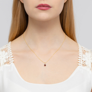 Zawieszka z Granatem 0,60ct i Diamentem 0,015ct - złoto próby 585. Z-0076G
