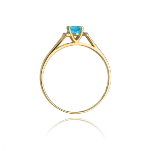 Pierścionek Topaz 0,50ct i Brylanty ze złota próby 585. W-0005T