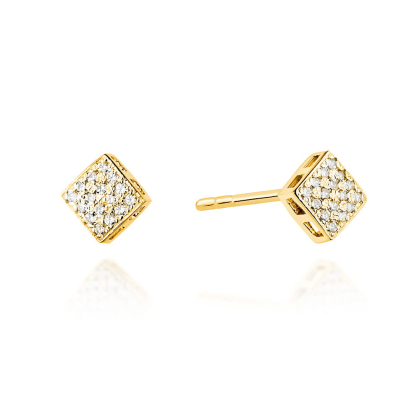 Kolczyki z diamentami 0,16ct ze złota próby 585