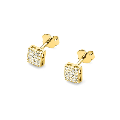 Kolczyki z diamentami 0,16ct ze złota próby 585