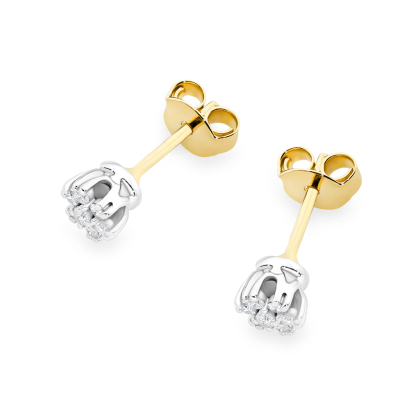 Kolczyki z diamencikami 0,203ct złoto próby 585