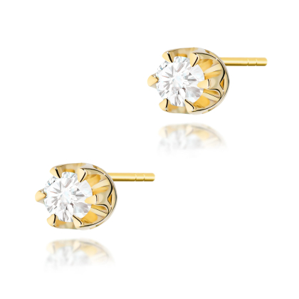 Kolczyki z brylantami 0,24ct ze złota próby 585