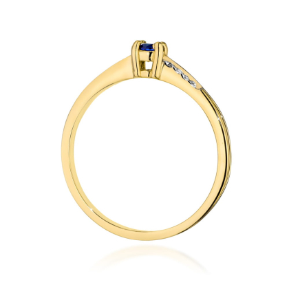 Pierścionek z Czarnym Brylantem 0,12ct i Diamentami ze złota próby 585. W-0258CD