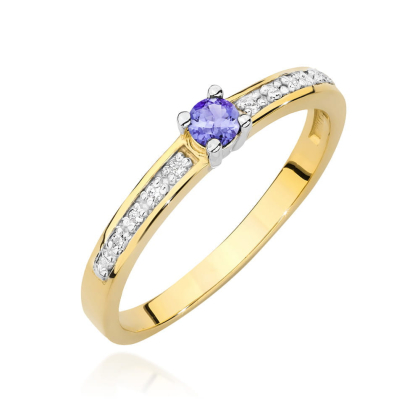 Pierścionek z Tanzanitem 0,15ct złoto pr.585. W-0288TA