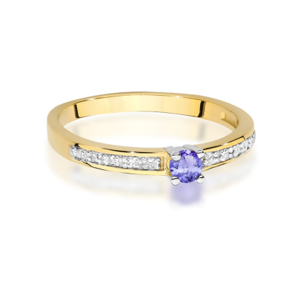 Pierścionek z Tanzanitem 0,15ct złoto pr.585. W-0288TA