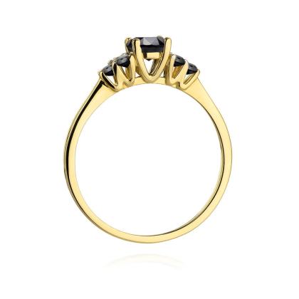 Pierścionek z Czarnymi Brylantami 0,68 ct ze złota próby 585. W-451CZ