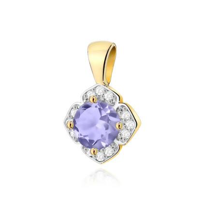 Zawieszka z Tanzanitem 0,50ct i Brylantami 0,06ct - złoto próby 585. Z-0571TAN