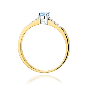 Pierścionek z niebieskim Diamentem Laboratoryjnym 0,15ct ze złota próby 585. W-0382LAB/niebieski