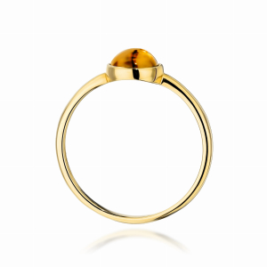 Pierścionek z Turmalinem żółtym 1,0ct ze złota próby 585. W-0598TŻ