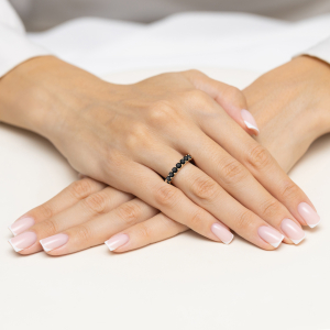 Pierścionek z Czarnymi Brylantami 1,56ct ze złota próby 585. W-0721CZ