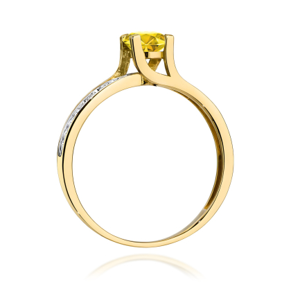 Pierścionek ze złota próby 585 z żółtym Diamentem Laboratoryjnym 0,50ct. W-0106LAB/żółty