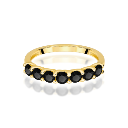 Pierścionek z Czarnymi Brylantami 0,84ct ze złota próby 585. W-0718CZ