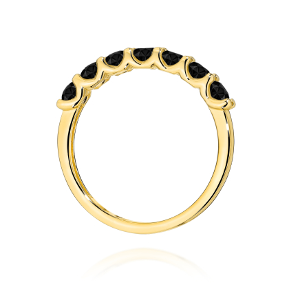 Pierścionek z Czarnymi Brylantami 0,84ct ze złota próby 585. W-0718CZ