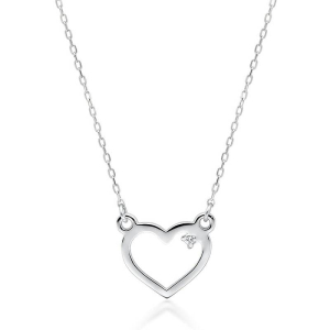 Łańcuszek Celebrytka z sercem i brylantem-złoto 0,005ct pr.585